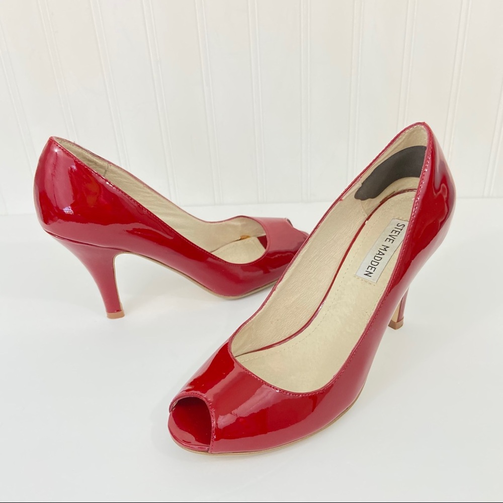 Steve Madden Red Peep Toe Heels